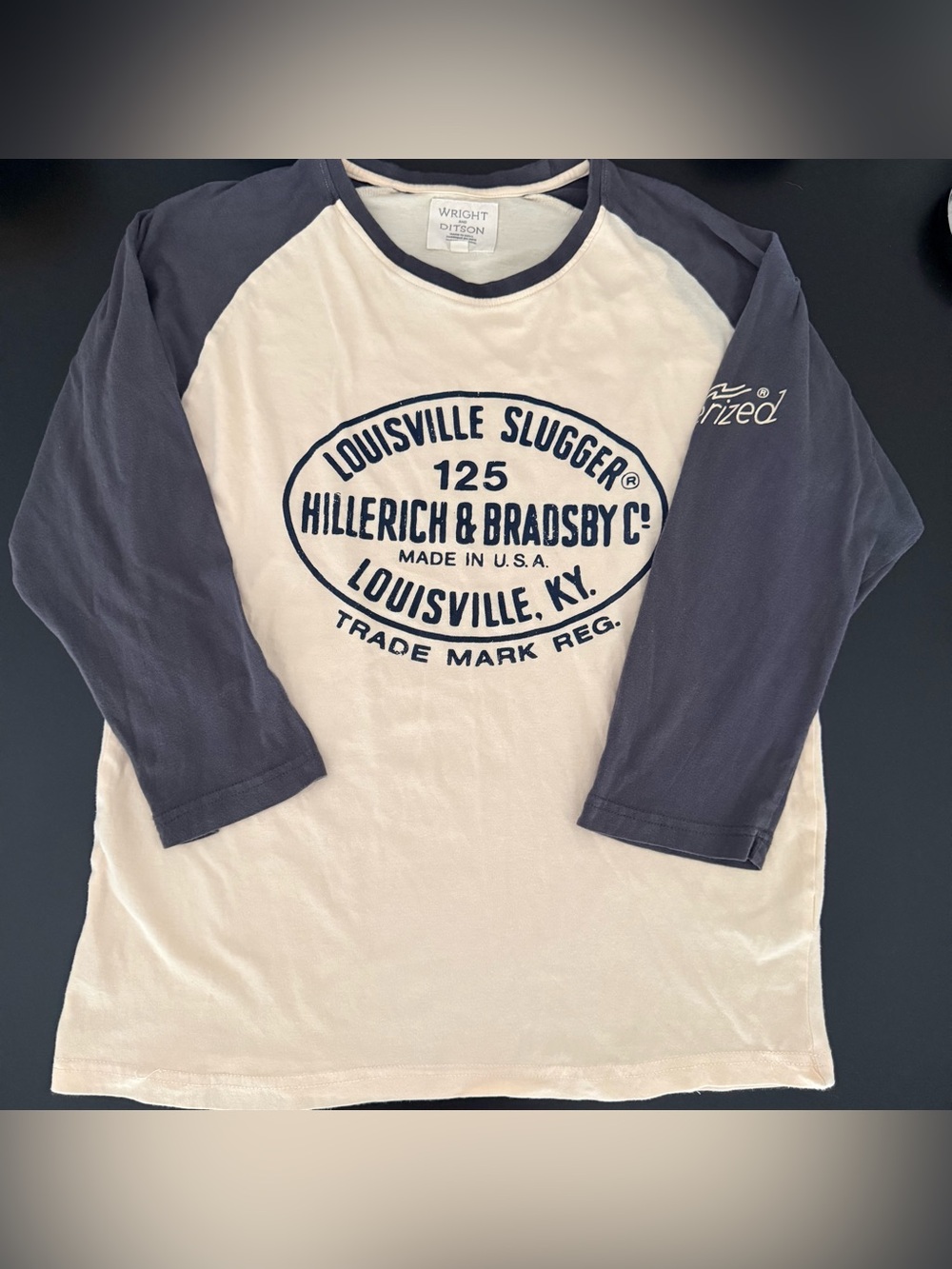 Wright & Ditson Louisville Slugger 125th Anniversary Raglan Tee Small